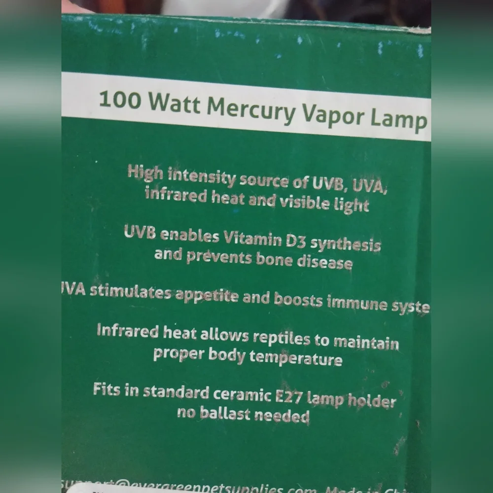 100 Watt Mercury Vapor Lamp For Pets